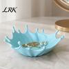 Entryway Table Decor 3D Printed Jewelry Tray for Rings Earrings Bracelets, Ocean Splash Modern Minimalist Trinket Dish, Decorative Desktop Organizer