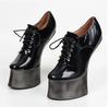 18CM Hoof Heelless Platform Naked Boots,Women Sexy Patent Leather Dance Shoes,Man Fetish High Heels Booties,Ankle Botas,Dropship