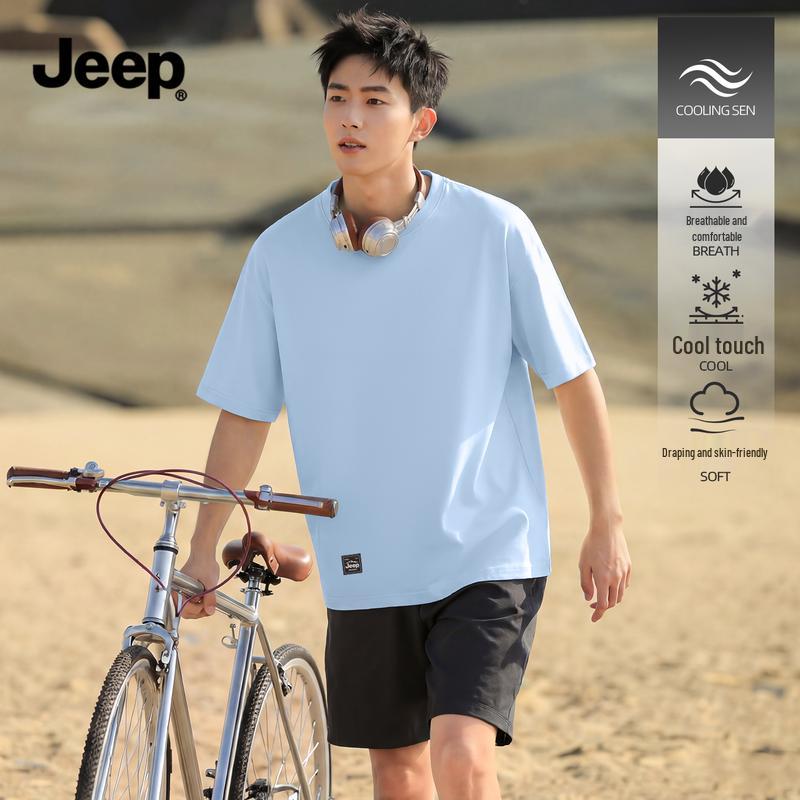 JEEP Men s Breathable Ice Silk Cooling T-Shirt 4XL
