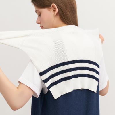 2NDSKIN Cotton Modal Striped Cardigan Muffler