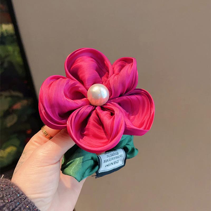 1pc Korean-style Lace Edge Hair Ring, Large Intestine Ring for Autumn and Winter Hair Updo, Female Hair Accessory.