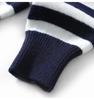 Men's Striped Pure Wool Round Neck Casual Thick Knit Sweater for Autumn & Winter