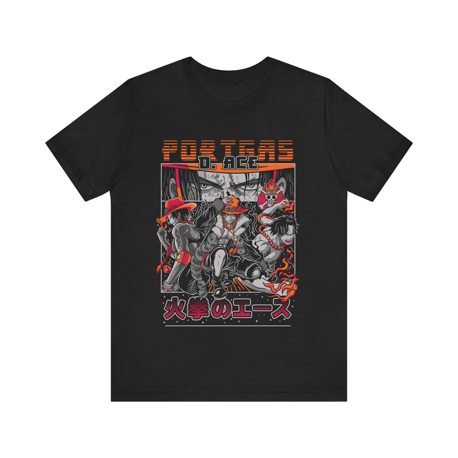 One Piece Fire Fist Ace Fan Art Graphic Tee L