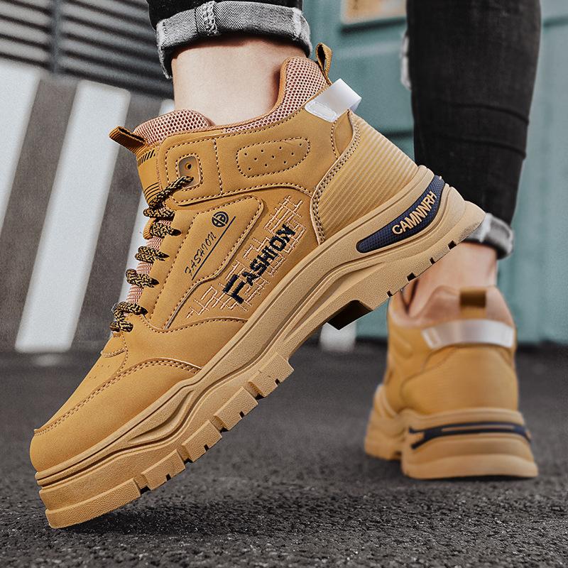 Men's shoes new autumn trend versatile high-top casual platform tooling non-slip men's sports dad trendy shoes