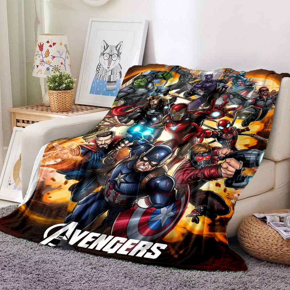 1Pc Avengers Teamup Poster Blanket Soft And Comfortable Casual Warm Camping Travel Christmas Halloween Xmas Gift M928657