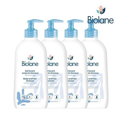 Biolane 2 in 1 Body & Hair Cleanser 350ml x4 All-in-One Hypoallergenic Coconut Wash for Babies and Newborns_684338
