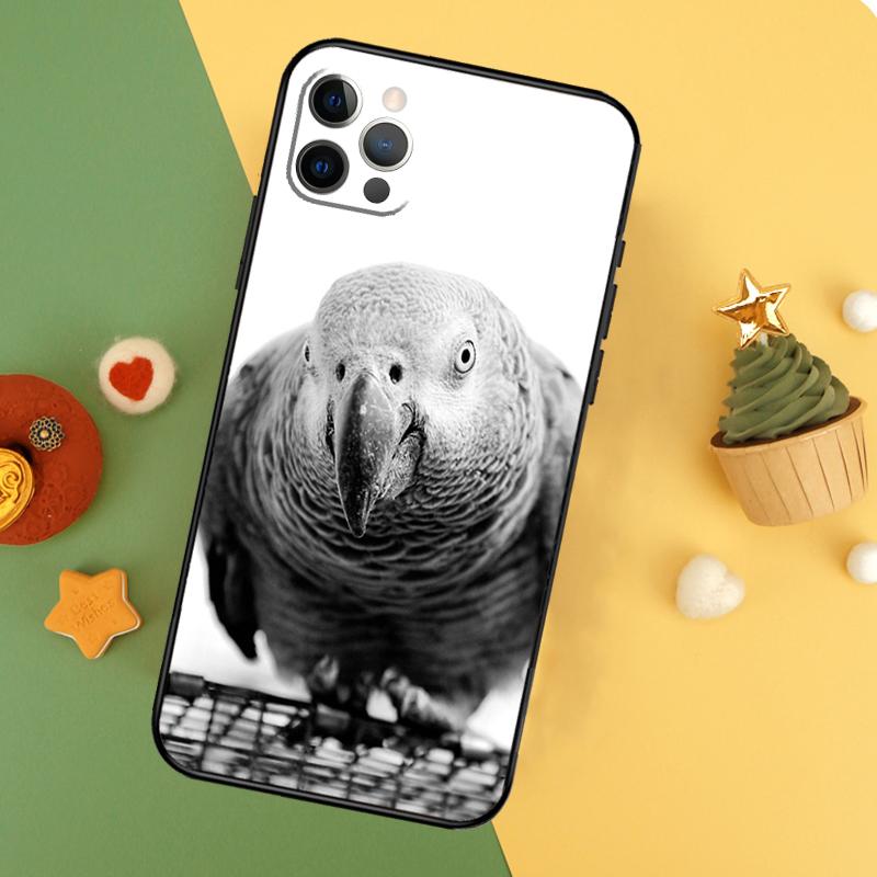 African Grey Parrot Funda For iPhone 11 12 13 14 16 15 Pro Max Mini XS Max X XR SE2 7 8 14 16 15 Plus Phone Case