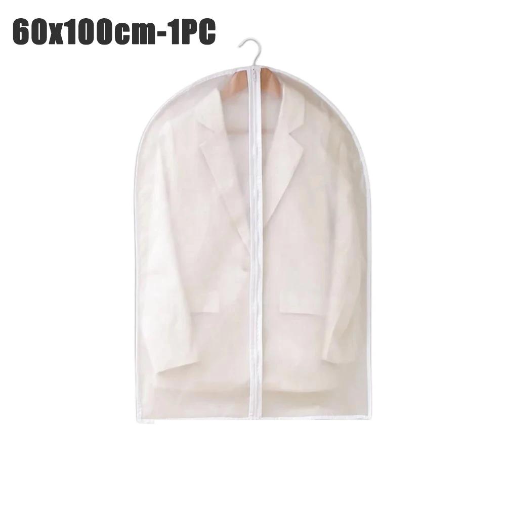1-10PCS Clothes Dust Cover Transparent Thickened Washable Dust Bag PEVA Household Dust Cover Coat Suit Cover Hanging Clothes Bag