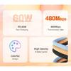 CABLETIME USB C to USB C Cable 60W 480Mbps Fast Charging Cable 3A Braided Type C to Type C Cable for Moble Phone Laptop HUAWEI