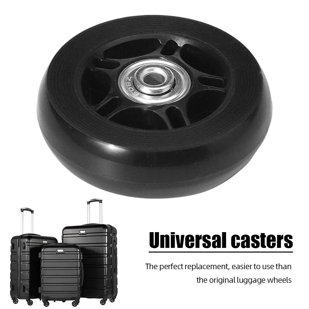 1 Pair Rubber Casters Mute Swivel Caster Wheels with Metal Bearings Axles Screw Trolley Case Wheels Wheels Bearings Repair Kits