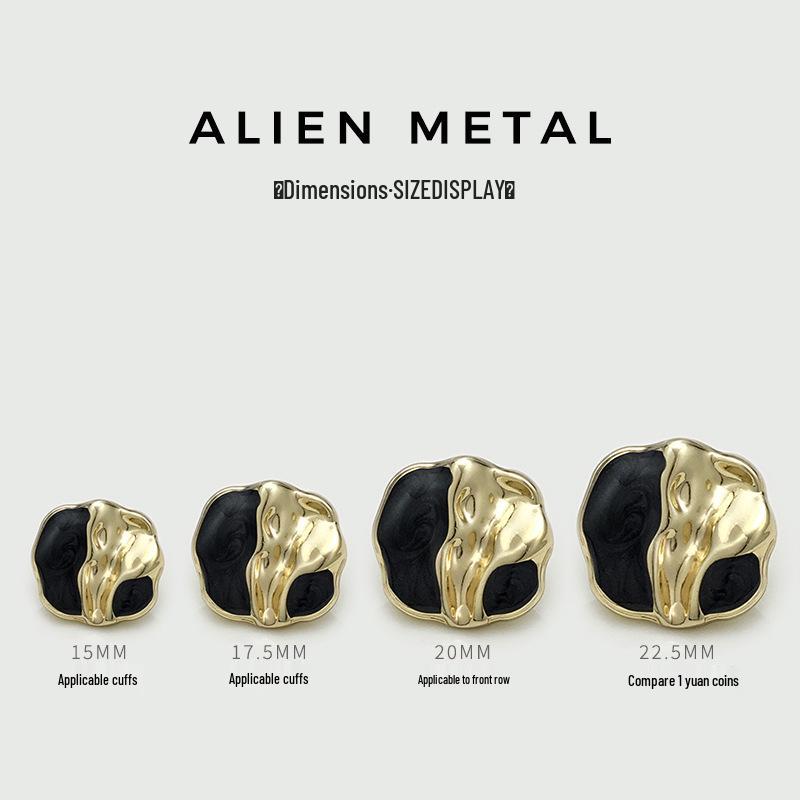 Stylish Irregular Colorblock Enamel Metal Buttons for Coats, Trench Coats, Sweaters, and Suits
