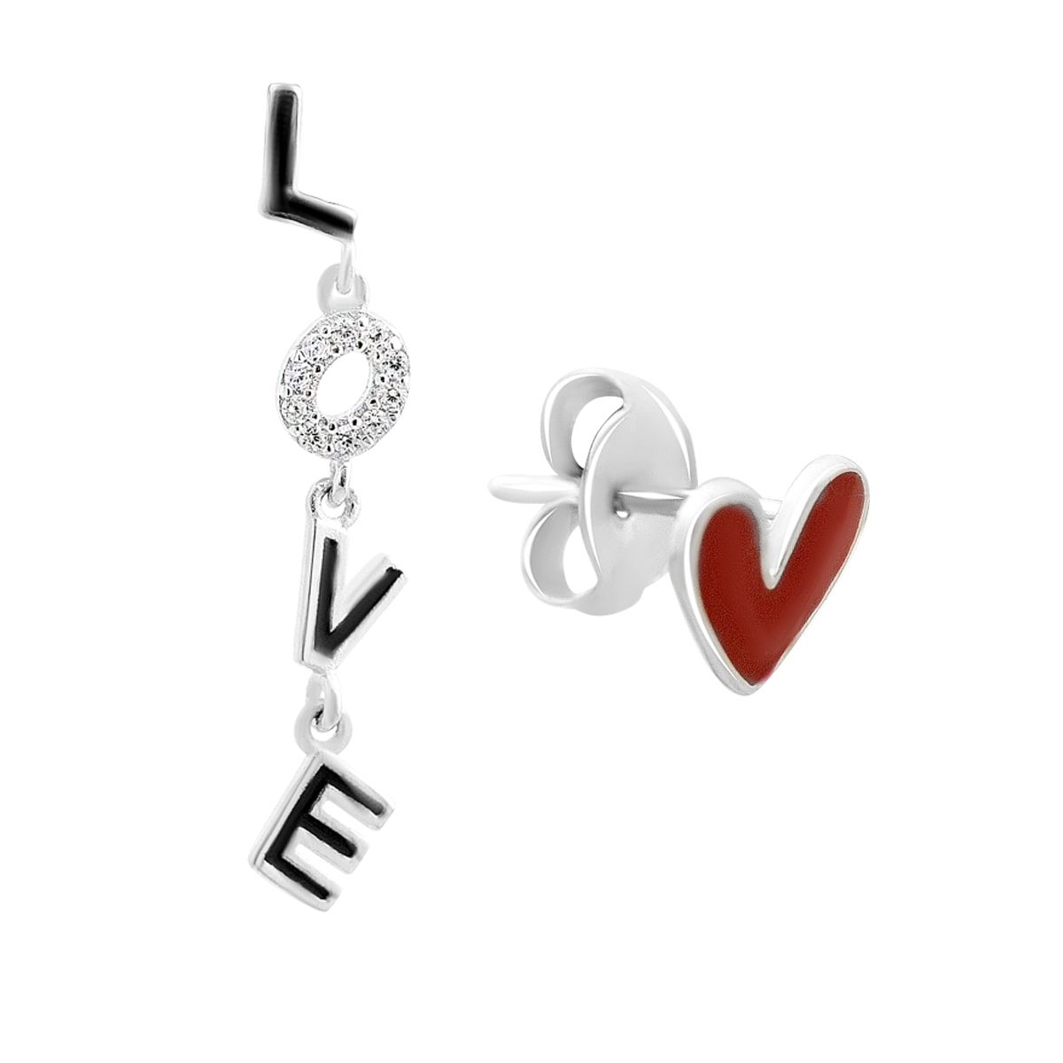 

Срібні сережки-підвіски з емалью (2153542)