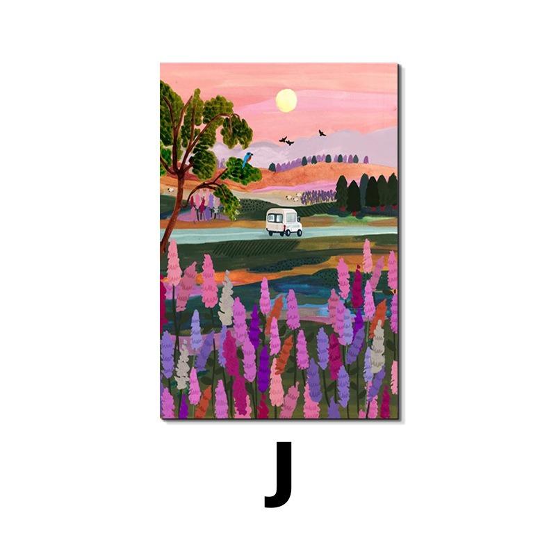 Colorful Travel Mountain City Canvas Painting Abstract Landscape Posters and Prints Wall Art Pictures for Home Living Room Decor