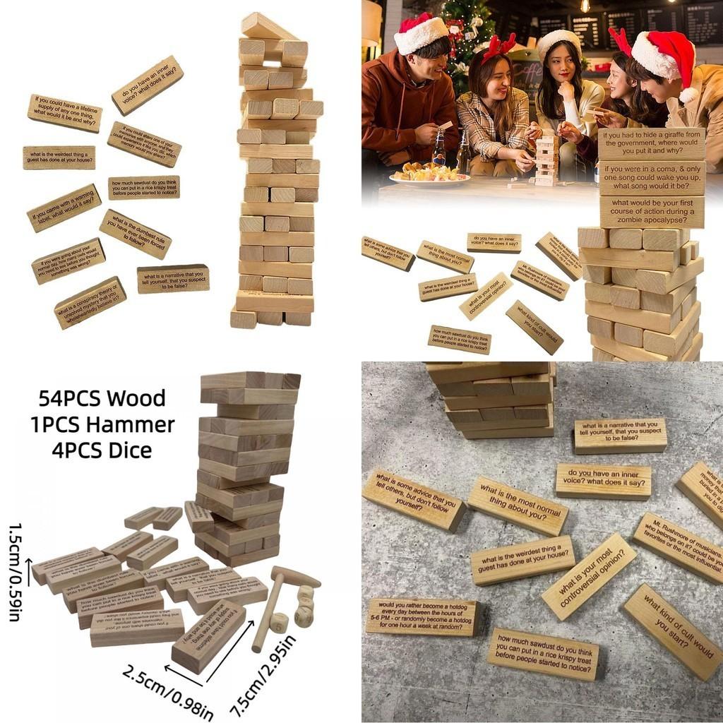 Icebreaker Wooden Stacking Toy Interactive Mind Game For Adults Couples' Bonding Activity