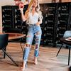 Baggy Jeans Pants For Womens Y2k Streetwear Hole High Waist Straight Leg Denim Trousers Fashion Vintage Casual Pants 25665