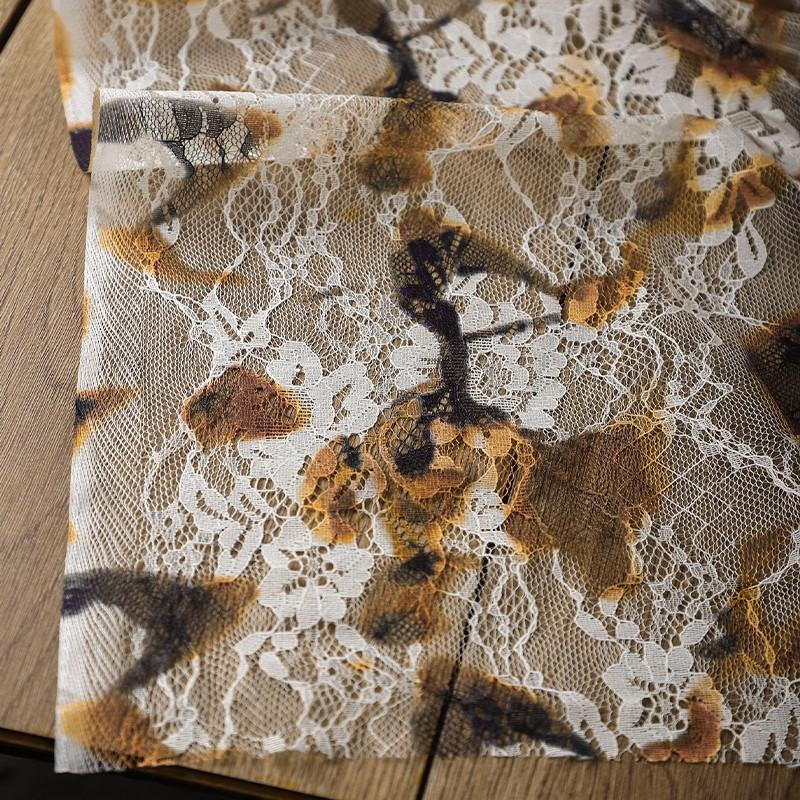 50cm Make Old Lace Printed Fabric French Retro Sewing Cardigan Dress Clothing Curtain DIY Material Handmade Wedding Dress Cloth