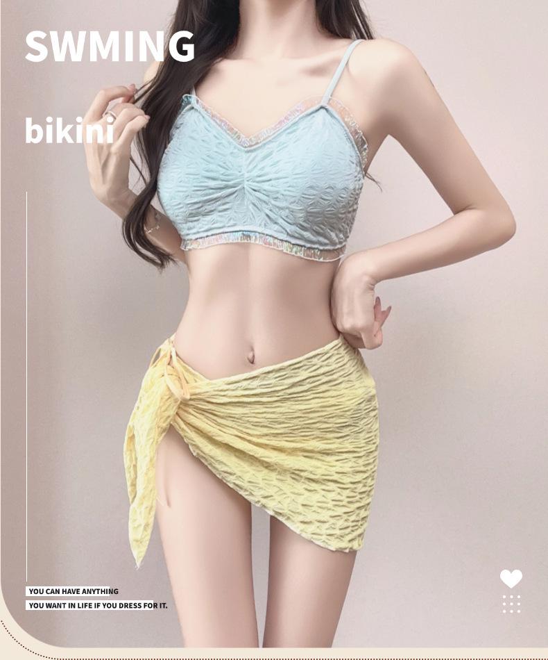 2026 Sexy Slimming Women's Three-Piece Bikini Set - Pure Desire Style Beach Swimwear