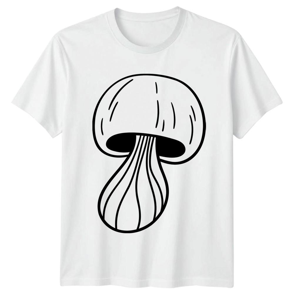 Simple Hand Drawn Mushroom Art TShirt Fungi Mycology S