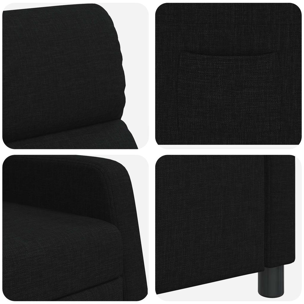 Recliner Chair Black Fabric