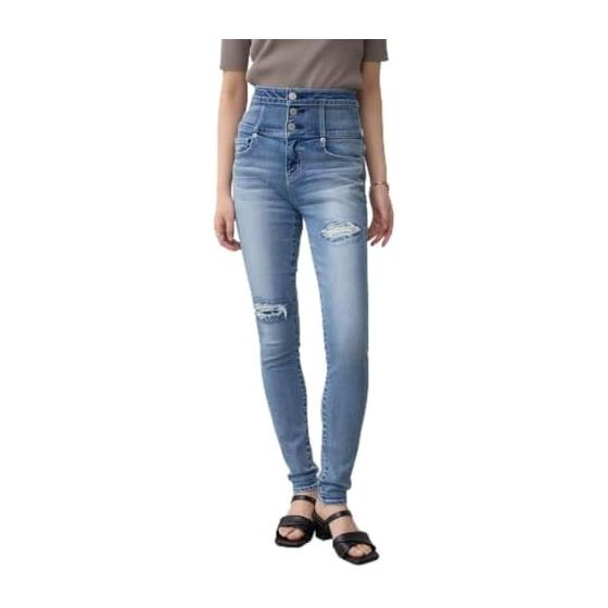 [AZUL BY MOUSEY] AZUL DENIM High Waist Button Repair Skinny Women s 250IAC12-0371