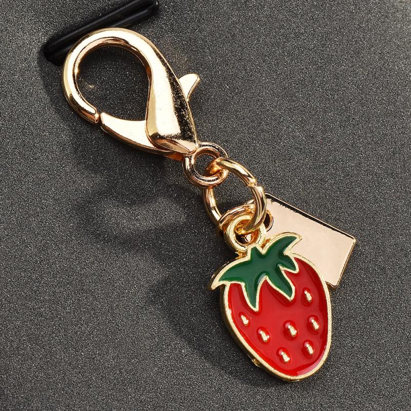 Exquisite High-End Strawberry Mushroom Keychains For Women Bag Pendant Charm Car Keyring Jewelry Gift Decoration Accessories