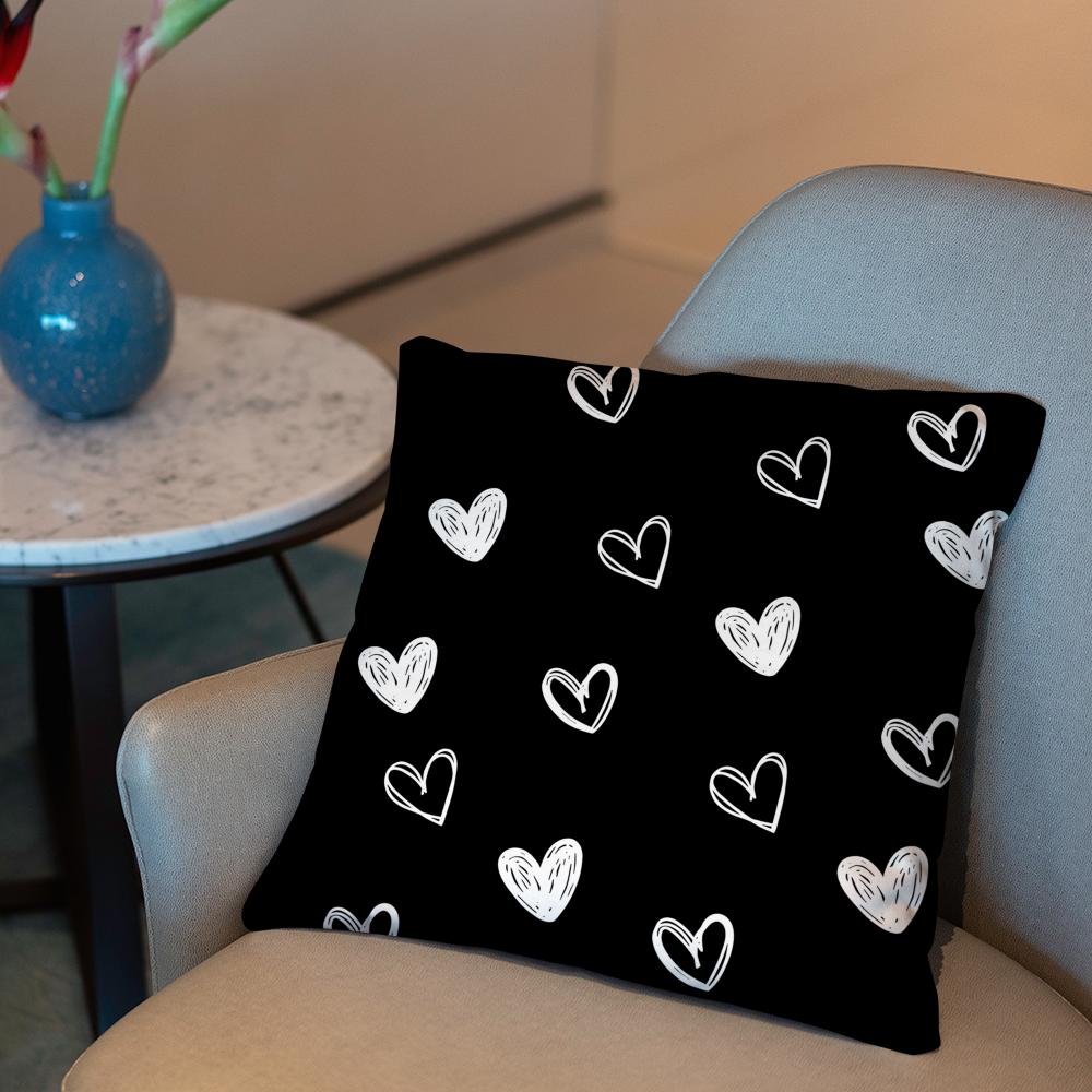 Fashion Love Heart Cushion Cover 2-in-1 Reversible Plush Pillow Cover | Car/Sofa/Bed | Perfect Gift
