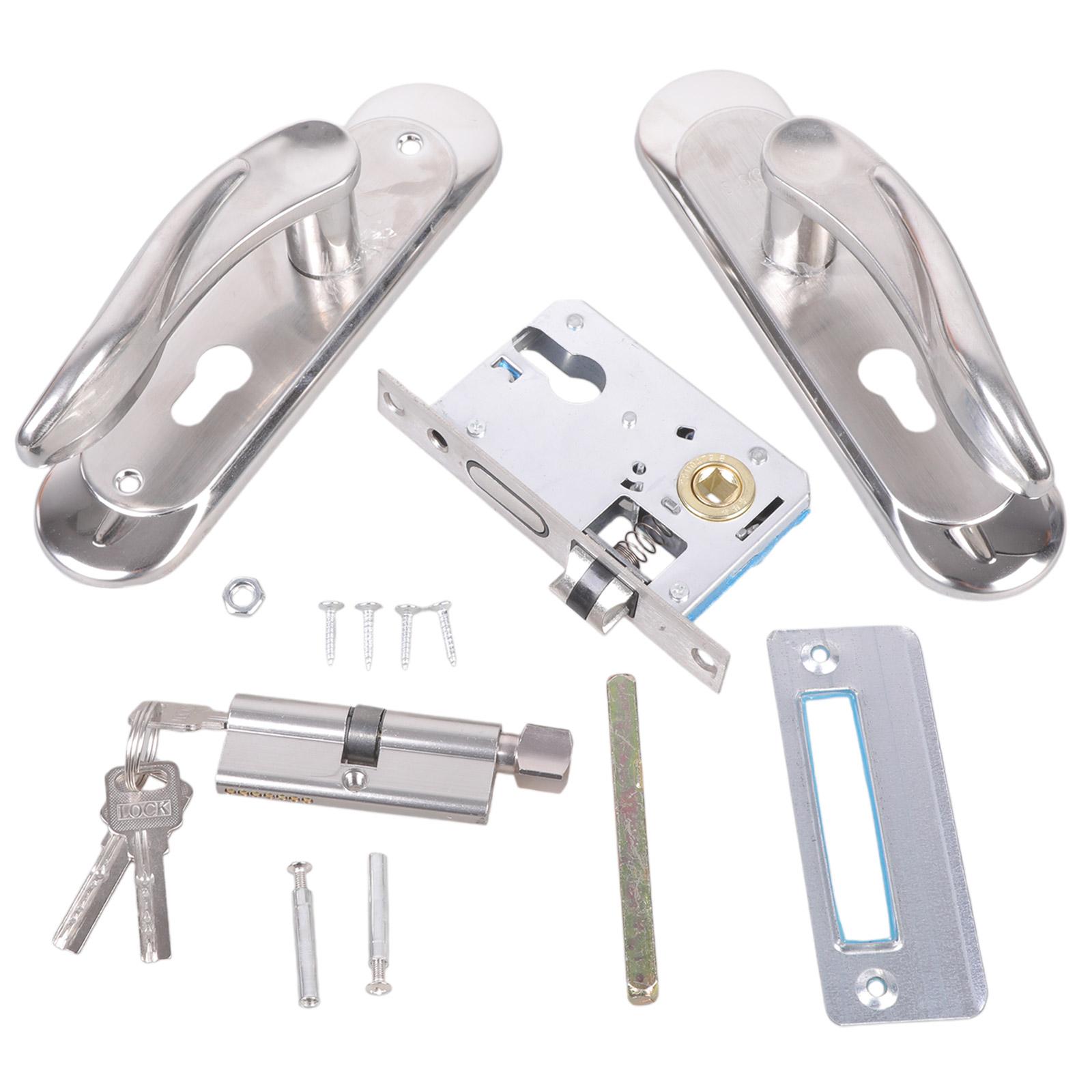 

Stainless Steel Door Lock Thickened Entry Door Handle with Lock and Key Waterproof and AntiRust Door Handle Lock F