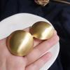 Vintage French Brushed Exaggerated Round Ball Large Earrings Women's Fashion Korean Versatile Drop Earrings Female Jewelry Gifts