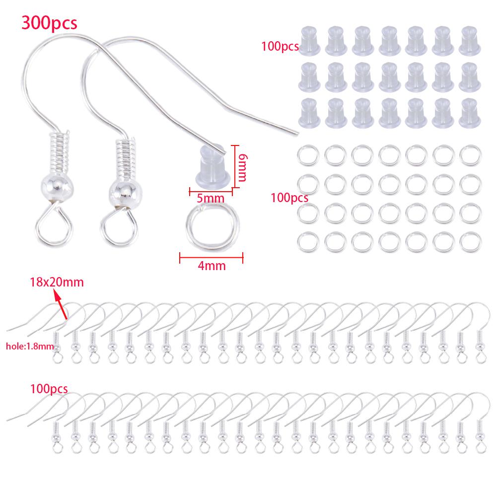 200pcs/Box Lobster Clasp Jump Rings Extension Chain Water Drop End Pendants Connector Chain Charm Kit for DIY Jewelry Findings