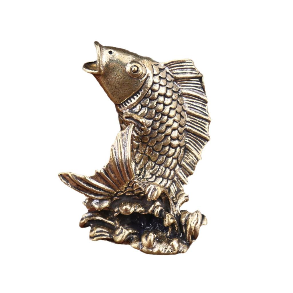 Messing Koi Fisch Schmuckstück für Zuhause Wohnzimmer Büro Teetisch Teepet Dekoration Bronze Handwerkskunst Dekoration Koi Fisch Schmuckstück