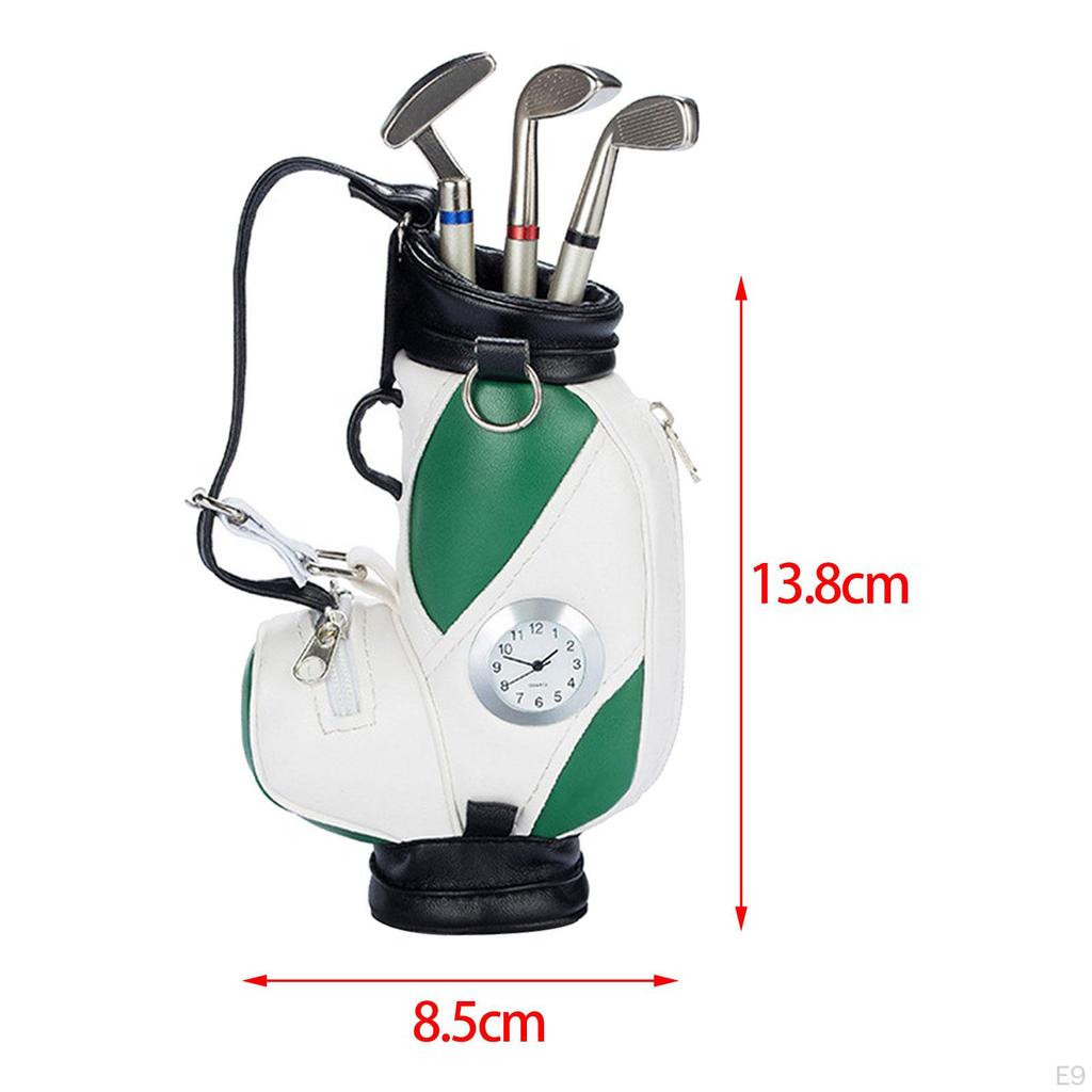 Sac de Golf Golfeur Garçons pour Hommes Mini Clubs Stylo Set Cadeau Unique Porte-Stylo Marron