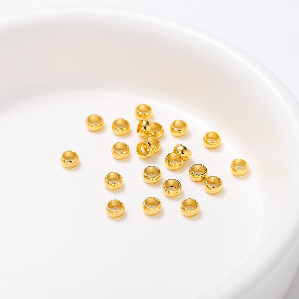 100Pcs/Lot 1.5-4mm Stainless Steel Gold Color Spacer Beads Charm Loose Bead for DIY Bracelets Necklace Jewelry Making Supplies