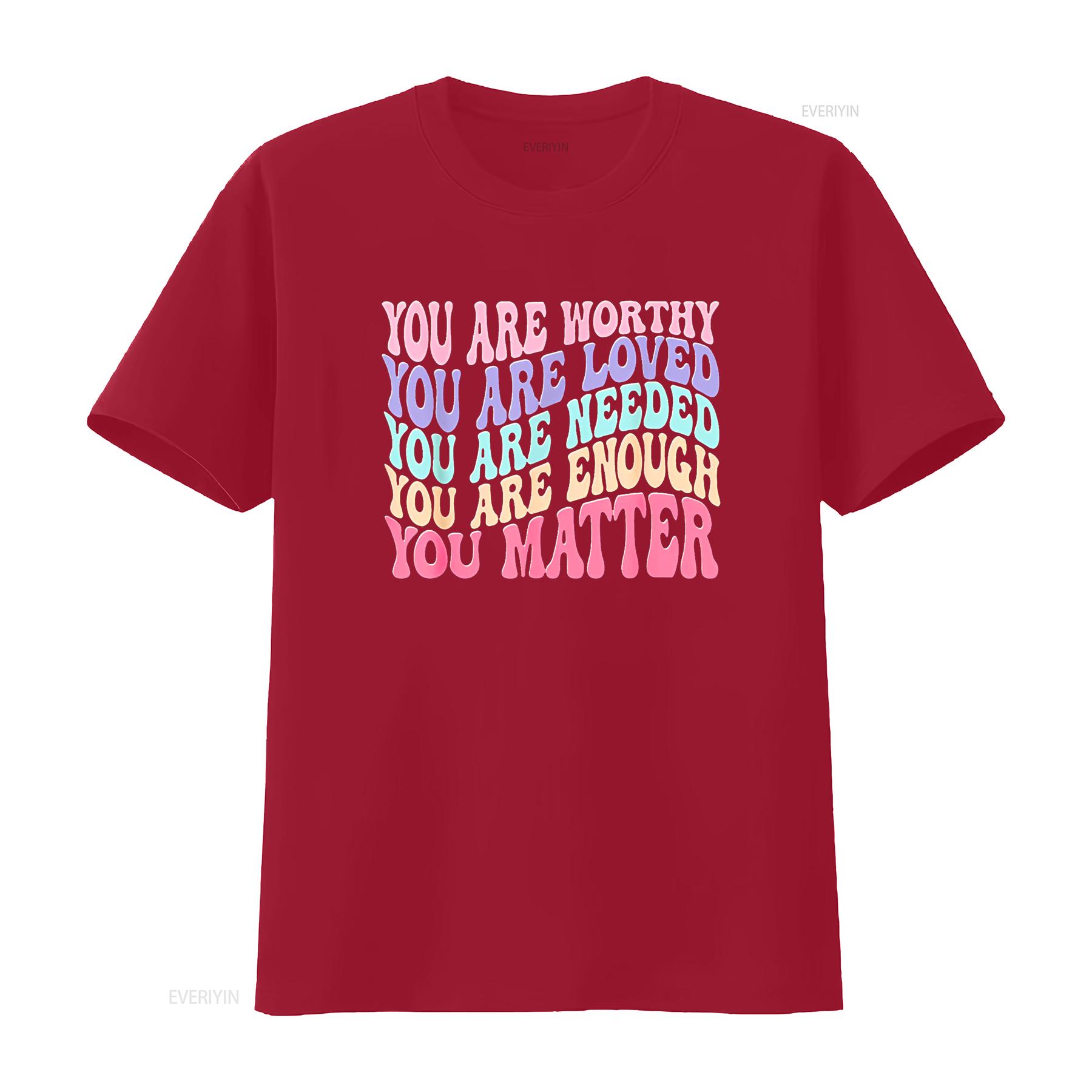 You Matter Kindness Be Kind Groovy Mental Health Awareness T Shirt vintage Washed Breathable homme Unisex Versatile fashion S