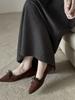 Fashion Pointed Comfortable Flat Bottom Shallow Mouth Single Shoes Women's Versatile Solid Color Foreign Style Simple Bow Matte Surface Grandma Shoes