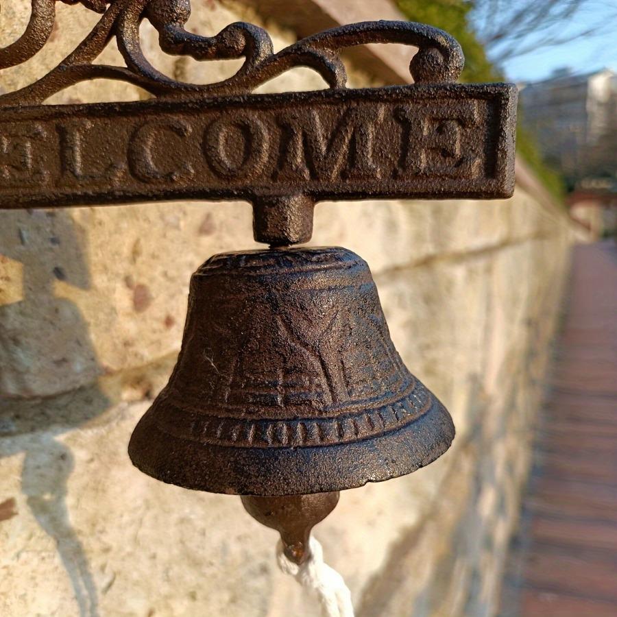 Rustic Cast Iron Doorbell Welcome Sign Wall Three-Dimensional Decoration Retro Iron Hanging Garden Terrace Decoration Doorbell