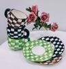 250ml Black and White Alternately Coffee Mug and Saucer Irregular Shape Ceramic Water Cup Office Breakfast Juice Milk Tea Cup