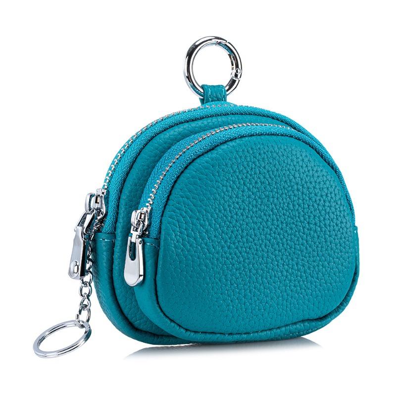 

Leather creative cute women s change bag large capacity new fashion multi-function double zipper earphone storage bag