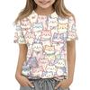Children's Printed Round Neck Short Sleeved Casual T-shirt