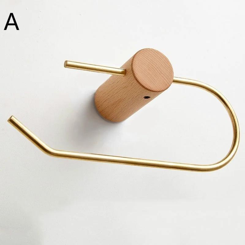 Creative Non-perforated Racks Nordic Toilet Tissue Holder Roll Paper Holder Brass Towel Rack Toilet Paper Dispenser