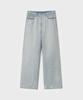 Bellie True Wide Denim Pants - Bleached Indigo