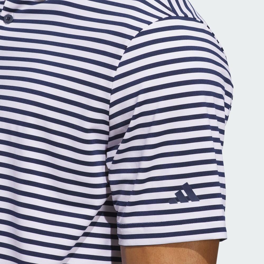 adidas Ultimate365 Ss25 Cómoda Camiseta Polo de Manga Corta a Rayas Simple Versátil Moda para Hombre Camisetas Polo Blanco Azul Marino JP0476