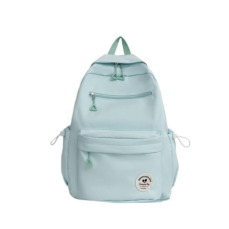 Large Capacity School Bag Women's Solid Color Backpack Lightweight Student Backpack Sports Travel Bag