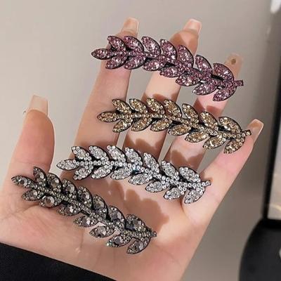 Sparkling Wheat Hair Clip Headwear Rhinestone Barrette Luxury Crystal Side Clip  Wedding