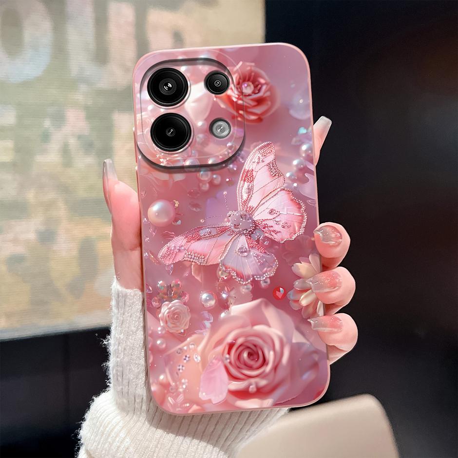 Case For Redmi Note13 13Pro 13 Pro+ Oil Painting Flower Anti-fall Minimalist Protector For Xiaomi Redmi Note 13 Pro Plus Funda