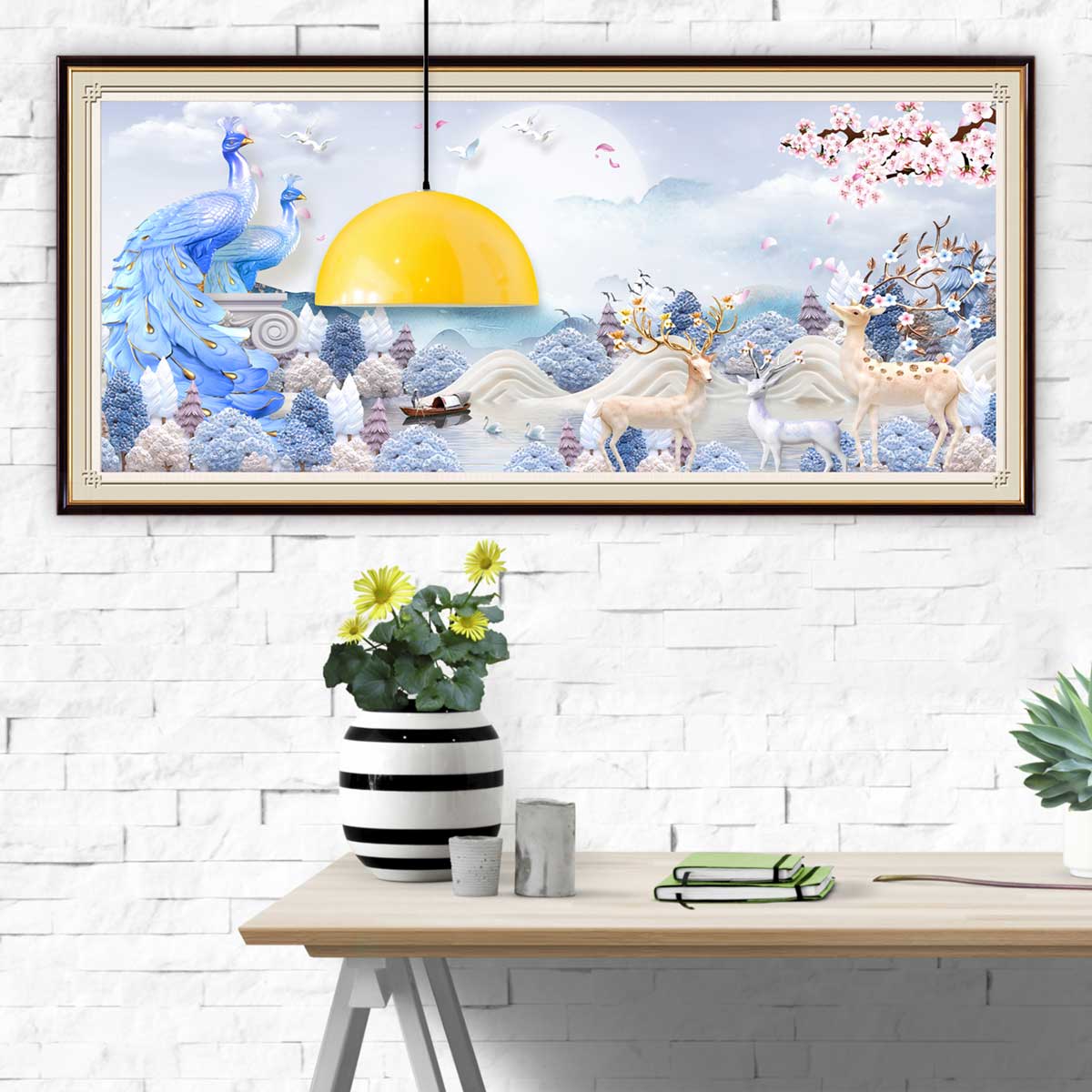 

5D DIY алмазная живопись цветок вышивка крестиком полный круглый животное павлин Алмазная вышивка картина горный хрусталь домашний декор Full Round 40x120CM