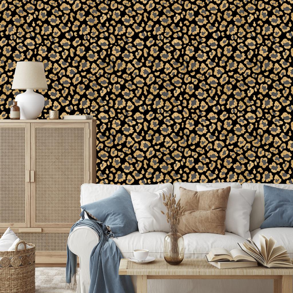 Golden Leather Wallpaper Ochre and Gold for Living Room and Bedroom 50x1000