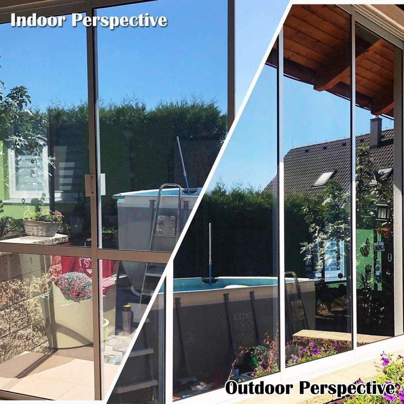 Window Privacy Tint Films One Way Anti Look Mirror Self-adhesive Films Sun Blocking Anti UV Glass Window Sticker Home Decoration