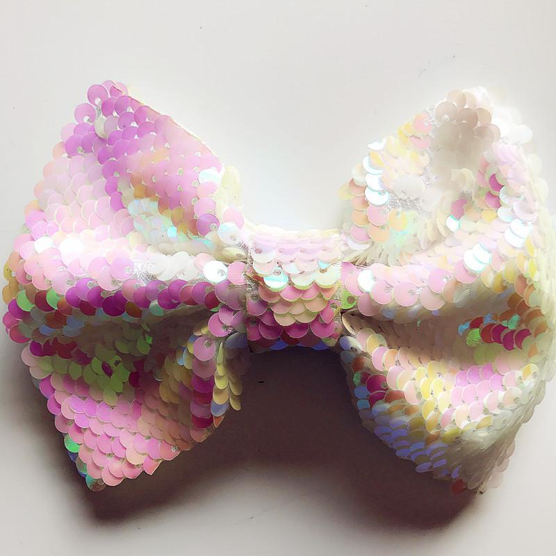 1 PC Big Bow Hair Clip For Girl Colorful Pink Green Sequin Bow Knot Hair Bow With Clip Alloy HairPin Barrettes Hair Accessories