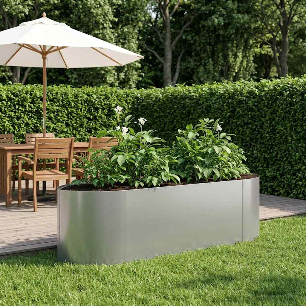 Raised Garden Bed Galvanized Steel 140 X 40 X 40 Cm Steel