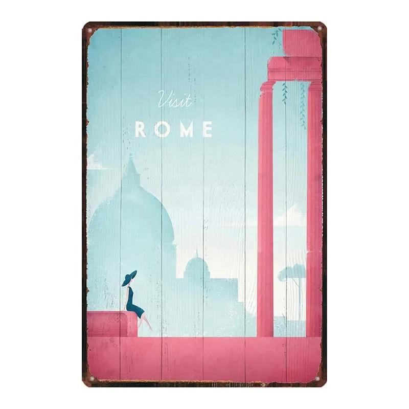 Vintage Paris Champagne Metal Tin Sign Wine Travel Souvenir Wall Art for Bar Restaurant Home Decor xCM